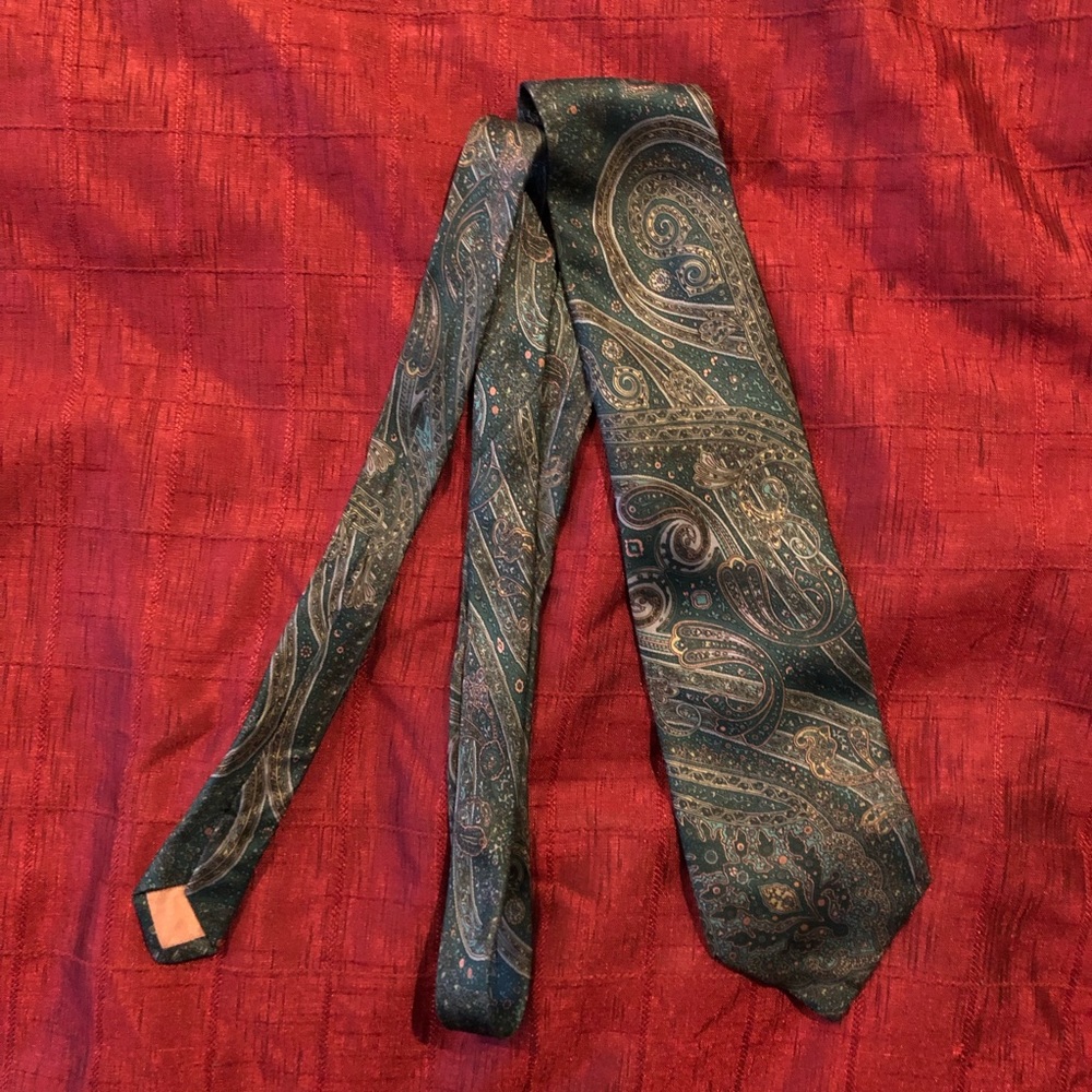 4 for $25 Fratelli Moda Italy Green Silk Tie